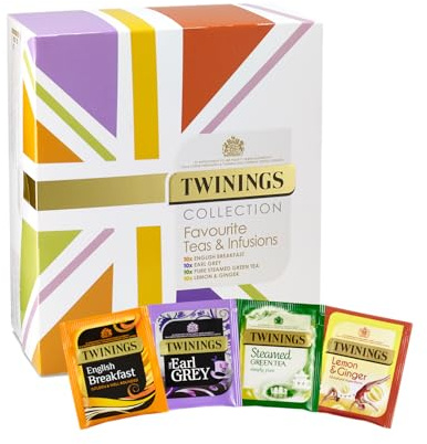 Twinings Favourite Teas & Infusions Collection Tea Gift Set, 40 Tea Bags | Black Tea, Green Tea, Herbal Infusion, Mixed Blends, Individually Wrapped, Tea Gift Set