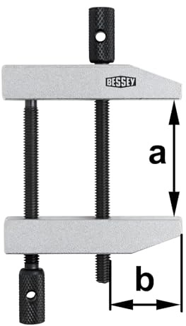 BESSEY Parallel-Schraubzwinge PA55 | 60 mm Spannweite | 35 mm Ausladung | Paralleles und materialschonendes Spannen für exakte Ergebnisse ohne Verzug bei Montage- und Verleimarbeiten