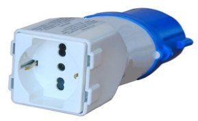 GrecoShop Adattatore Industriale Spina Bipasso Schuko CEE 2P+T 16A 220V Blu