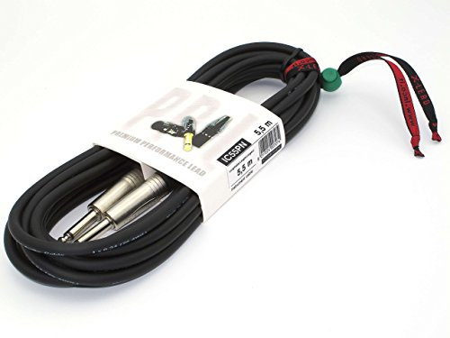 X-LEAD IC55PN055BK serie PLATINUM, cavo per strumenti professionale di alta qualità per Chitarra/Basso/Tastiere - Jack/Jack - connettori NEUTRIK - MADE IN ITALY by INCO - (5,5 m, nero)