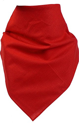 Harrys-Collection Unisex Bandana Bindetuch 100% Baumwolle (1 er 6 er oder 12 er Pack), Farbe:uni rot