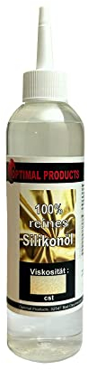 OptiOptimal Products100% Reines Silikonöl 250ml | geruchlos | Stoßdämpfer-Öl RC Silikonöl I Schmieröl I Sehr ergiebig & einfach zu dosieren 7000 CsT