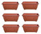 Set of 6 Venetian Window Box Trough Planters Small 40cm Plant Pot Terracotta Colour