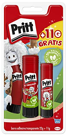 Pritt – Colla stick, 2 pezzi, 22 g + 11 g