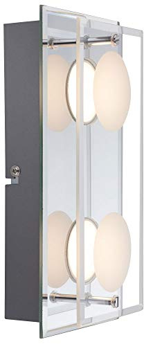 LED Wand Leuchte Glas Schlaf Zimmer Beleuchtung Chrom Bad Lampe Globo 49228-2