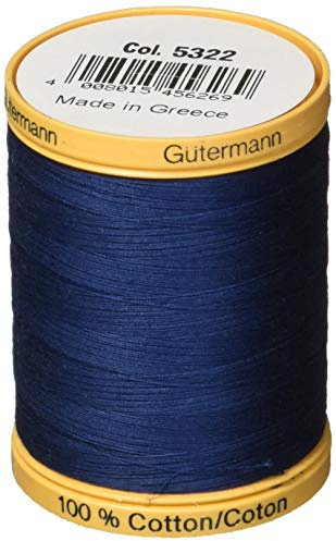 Gutermann 876 yd Natural Cotton Thread Solids, Navy