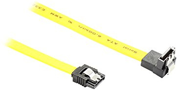 Good Connections PREMIUM SATA 3 SSD HDD Kabel mit Verriegelungsschutz / Arretierung - einseitg gewinkelt - gelb, 0,7 m