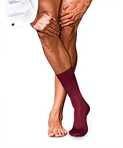 FALKE Herren No. 6 Socken atmungsaktive klimaregulierende geruchshemmende Wolle Seide hochwertig elegant verstärkte Herrensocken flache Naht druckfreie Fußspitze fein einfarbig Business 1 Paar | mit Merinowolle & Seide