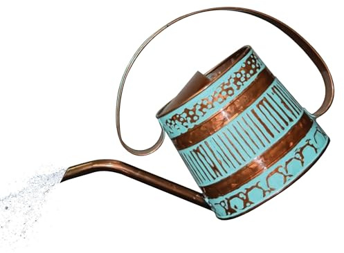 Robert Allen MPT01508 Danbury Metal Watering Can, Teal/Copper