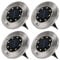 Nexos Trading Solar Bodenstrahler 4er Set mit 8 LED weiß aus Edelstahl Einbauleuchte 12 cm Wegbeleuchtung Wegmarkierung Gartenbeleuchtung Gehweg Treppenlicht