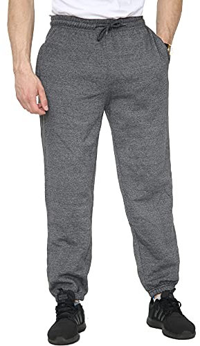 Mens Fleece Jogging Bottoms S-6XL (2XL, Charcoal)