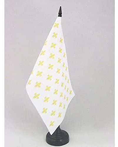 AZ FLAG - Tischflagge Blume Gold- Und Weiss Lilie - 21x14 cm - Lilie Tischfahne 14 x 21 Cm - Flaggen