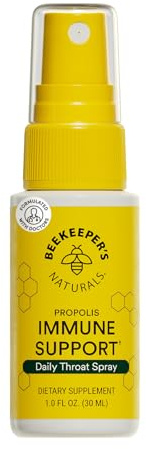 Propolis Throat Spray by Beekeeper's Naturals - 95% Bee Propolis Extract, Natural Immune Support & Sore Throat Relief - Antioxidants, Keto, Paleo, Gluten-Free (1.0 oz)(Pack of 1)
