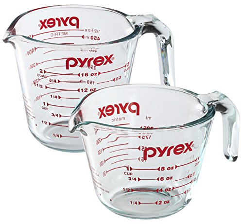 Pyrex Prepware 1-Cup Measuring Cup, Clear with Red Measurements