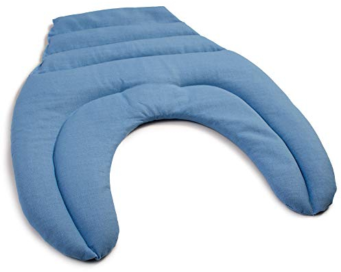 Nackenhörnchen mit Rückenteil - hellblau - Traubenkernkissen - Nackenkissen - Rücken Wärmekissen