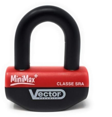 VECTOR - Antivol Moto Bloque Disque Minimax+ 16Mm / 47X40Mm - Classe SRA & ART5 - Type U - Avec Cordon De Rappel - Fiable