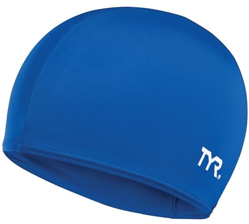 TYR Adulte Unisexe SOLID Bonnet de bain Lycra, ROYAL, Einheitsgröße
