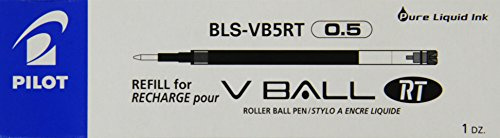 Pilot Refills for Vball 5 Retractable Liquid Ink 0.5 mm (Box of 12) - Black