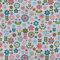 HOMESCAPES Baumwollstoff Meterware Retro Blumen 150 cm breit, Dekostoff Blumen, Oeko-Tex Blumenstoffe zum Nähen, bunter Stoff 100% Baumwolle