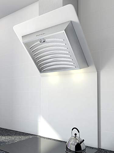 MyAppliances ART28202 60cm White Angled Glass Hood & White Splashback Pack