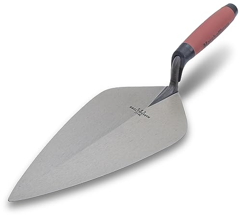 Marshalltown 34 12FG Maurerkelle, Putzkelle Wide London Style mit Durasoft Griff, mit verjüngender Spitze und geradem Hals, aus Carbonstahl, Grösse der Kelle: 305x146 mm
