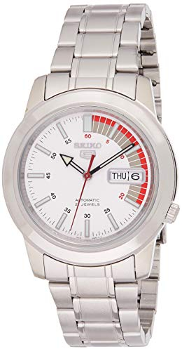 SEIKO SNKK25 Herren-Armbanduhr aus Edelstahl, weißes Zifferblatt, weiß, selbstaufziehend, automatisch, selbstaufziehend, weiß, Selbstaufziehend, automatisch, selbstaufziehend