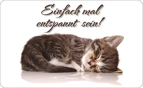 empireposter Katzen einfach mal entspannt - Resopal Brettchen - Frühstücksbrettchen Resopal - Grösse 14,2x23,3 cm