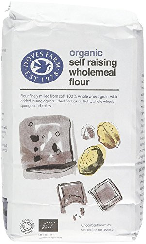 DOVES FARM Organic 100% Wholemeal Self Raising Flour Stoneground 1kg (PACK OF 5)