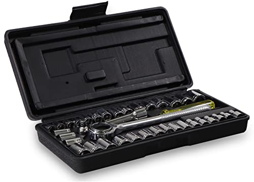Streetwize - Carbon Steel Socket Set (Set of 40pcs) - Ideal for Mechanics and DIY