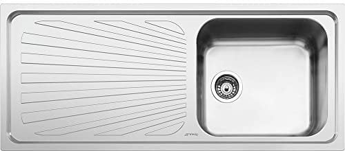 SMEG SGE116.1S Serie Alba Lavello da incasso in Acciaio Inox Satinato con 1 Vasca Dimensioni 116 x 50 cm
