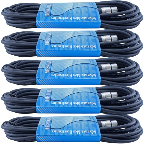 5 unidades de 10 pies macho a hembra XLR de 3 pines Mic Micrófono Cable de audio