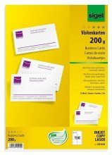 Sigel© Visitenkarten, microperforiert, satiniert200 g/mý, hochweiá, 150 Stck