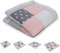 ULLENBOOM Krabbeldecke für Baby 100x100 cm, 100% OEKO-TEX Materialien, Made in EU, Dick & weich gepolstert, Rosa Grau - ideal als Babydecke, Laufgittereinlage & Spieldecke Baby