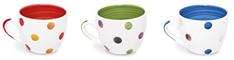 Excelsa Pois Tazza Caffe' 80 ml, Ceramica, Rosso, 6.5x6.5x5 cm