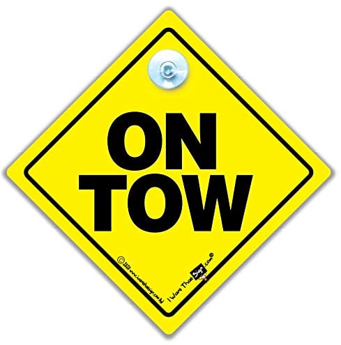On Tow, On Tow Sign, On Tow Car Sign, Towing Sign, On Tow Sign, Car Sign, Automobile Sign, Vehicle Sign, Car Safety Sign, Towing, Breakdown Sign 14cm x 14cm