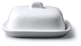 Beurrier blanc WM Bartleet & Sons avec couvercle, en porcelaine de qualité. Petit plat de 10 cm avec couvercle