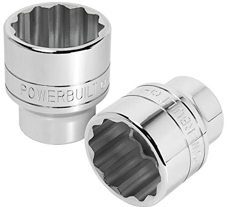 Powerbuilt Douille de 46 mm, 12 points, paroi fine, prise en main forte, marquages de taille – 643240