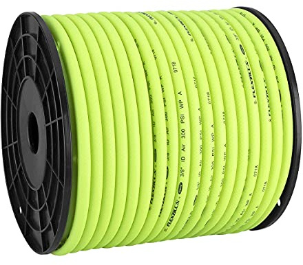 Flexzilla Pro Air Hose, Bulk Plastic Spool, 3/8 in. x 250 ft, Heavy Duty, Lightweight, Hybrid, ZillaGreen - HFZ38250YW