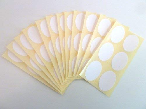 90 Stück, 30 x 20 mm Oval, Kunststoff weiss Etiketten, Permanent klebend, selbstklebend, strapazierfähig, Polyester, wasserabweisend, Sticker