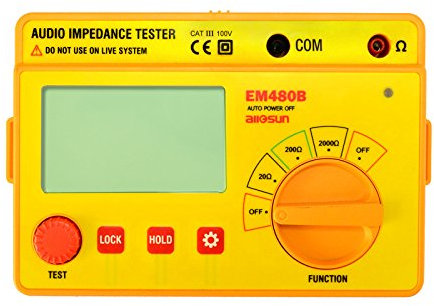ALLOSUN EM480B Audio-Impedanz-Tester, digitaler LCD-Isolationswiderstand, Megohmmeter, Messgerät mit Tasche