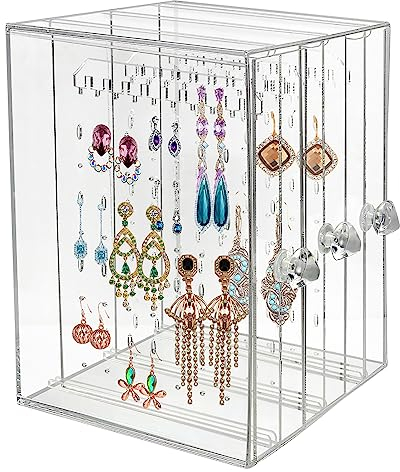 Discoball Acrylique 3 panneaux Organiseur bijoux boucles d'oreilles