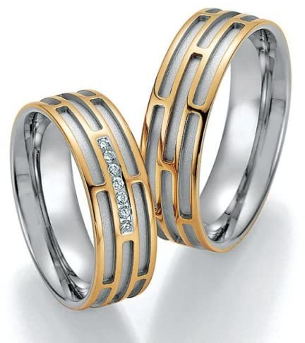 Eheringe 333/- Weißgold Gelbgold 66-34130-140