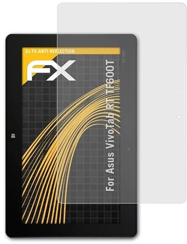 atFoliX Panzerfolie kompatibel mit Asus VivoTab RT TF600T Schutzfolie, entspiegelnde und stoßdämpfende FX Folie (2X)