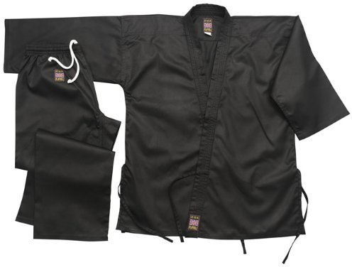 Playwell Karate Black Medium Weight 8.5oz Uniform - 3/16ocm