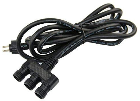 VBLED® Rallonge 12 V IP65 pour éclairage de jardin, etc. Câble de distribution triple de 2 m.