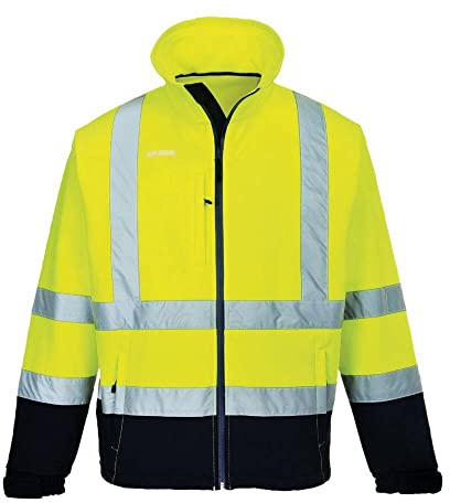 Portwest Hi-Vis Contrast Softshell (3L), Color: Yellow/Navy, Size: L, S425YNRL