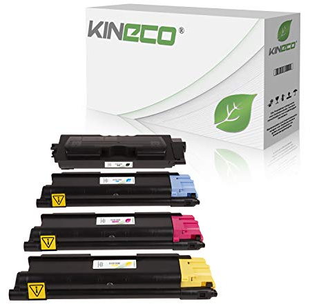 4 Toner kompatibel mit Kyocera TK580 ECOSYS P6021 CDN FS-C 5150 DN - TK580K TK580C TK580M TK580Y - Schwarz 4.000 Seiten, Color 3.000 Seiten