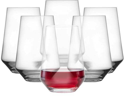 ZWIESEL GLAS Pure Stemless Bordeaux Glass (Set of 6), Red Wine Tumbler for Bordeaux, Dishwasher-Safe Machine-Made Tritan Crystal Glasses, Made in Germany (18.5 Ounce)