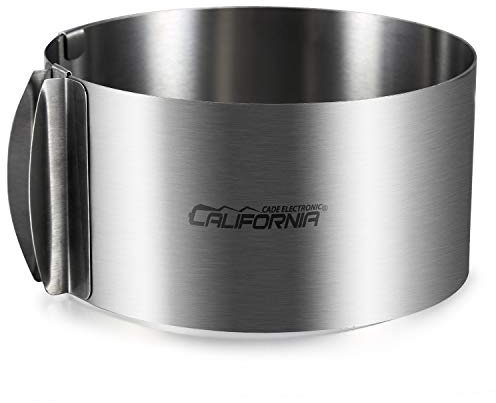 CALIFORNIA CADE ELECTRONIC Cake Mold-Cake Ring-Adjustable Round Stainless Steel 6 to 12 Inch, 6 Inch Baking Ring for Supporting Decorating Icing