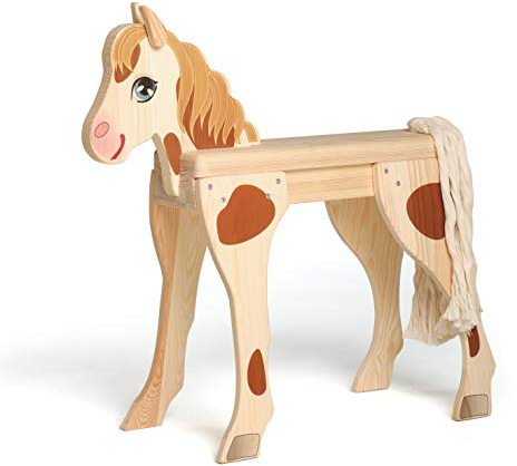 Erzi - Schönes Pferd aus Holz, mehrfarbig, 51132